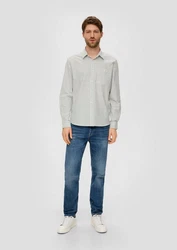 s.Oliver Langarmhemd Businesshemd mit Under-Button-down-Kragen Grau/Khaki/Hellblau/Hellgrau