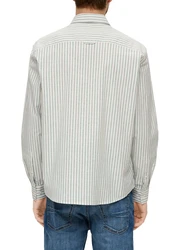 s.Oliver Langarmhemd Businesshemd mit Under-Button-down-Kragen Grau/Khaki/Hellblau/Hellgrau