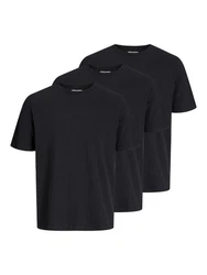 Jack & Jones T-Shirt Under Tee Crew Neck (3-tlg) Dunkelblau/Schwarz
