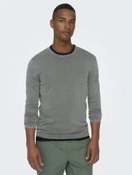 ONLY & SONS Rundhalspullover ONSGarson 22006806 Grau/Dunkelgrau/Hellgrau