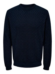 ONLY & SONS Rundhalspullover Kalle (1-tlg) dunkelblau