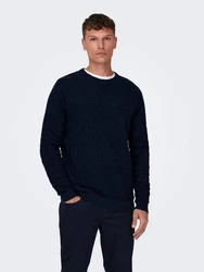 ONLY & SONS Rundhalspullover Kalle (1-tlg) dunkelblau