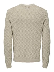 ONLY & SONS Rundhalspullover Kalle Khaki/Beige