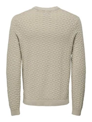ONLY & SONS Rundhalspullover Kalle Khaki/Beige