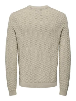 ONLY & SONS Rundhalspullover Kalle Khaki/Beige