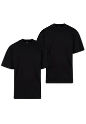 URBAN CLASSICS T-Shirt Urban Classics Herren Tall Tee (2-Pack) Schwarz