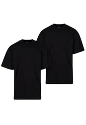 URBAN CLASSICS T-Shirt Urban Classics Herren Tall Tee (2-Pack) Schwarz