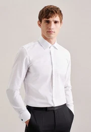 Businesshemd Shaped Shaped Langarm Kentkragen Uni