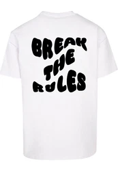 Merchcode T-Shirt Break The Rules Heavy Oversize Tee Weiß/Creme/Dunkelrot/Pastell