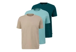 QS T-Shirt Basic im 3er Pack Türkis/Hellblau/Blau/Grün