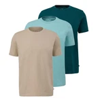 QS T-Shirt Basic im 3er Pack Türkis/Hellblau/Blau/Grün