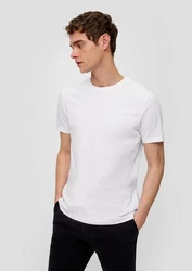 QS T-Shirt Basic im 3er Pack Dunkelblau/Blau/Weiß