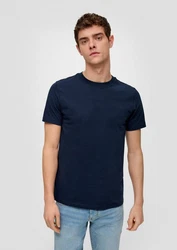 QS T-Shirt Basic kurzarm Rundhals-Ausschnitt (2er Pack) Dunkelblau/Blau