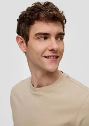 QS T-Shirt Basic kurzarm Rundhals-Ausschnitt (2er Pack) Khaki/Beige/Braun