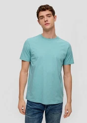 QS T-Shirt Basic kurzarm Rundhals-Ausschnitt (2er Pack) Türkis/Grün/Hellblau/Blau
