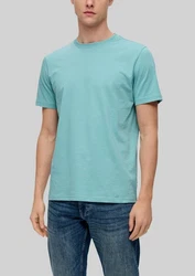 QS T-Shirt Basic kurzarm Rundhals-Ausschnitt (2er Pack) Türkis/Grün/Hellblau/Blau