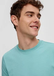 QS T-Shirt Basic kurzarm Rundhals-Ausschnitt (2er Pack) Türkis/Grün/Hellblau/Blau