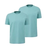 QS T-Shirt Basic kurzarm Rundhals-Ausschnitt (2er Pack) Türkis/Grün/Hellblau/Blau