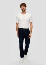s.Oliver Stoffhose Jeans Nelio Slim Fit Mid Rise Slim Leg Hyperstretch Weiß/Dunkelblau/Creme/Hellblau