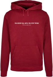 Merchcode Kapuzensweatshirt Herren Never Give Up Basic Hoody (1-tlg) Dunkelrot/Rot