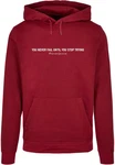 Merchcode Kapuzensweatshirt Herren Never Give Up Basic Hoody (1-tlg) Dunkelrot/Rot