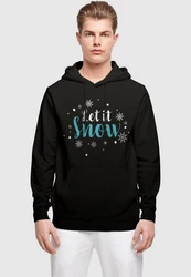 Merchcode Kapuzensweatshirt Let it snow Basic Hoody Schwarz/Silber