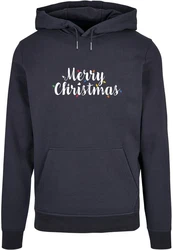 Merchcode Kapuzensweatshirt Merry Christmas Lights Basic Hoody (1-tlg) Dunkelblau