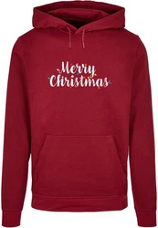 Merchcode Kapuzensweatshirt Merry Christmas Lights Basic Hoody (1-tlg) Dunkelrot/Rosa/Bordeaux/Rot