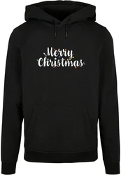 Merchcode Kapuzensweatshirt Merry Christmas Lights Basic Hoody (1-tlg) Schwarz/Silber