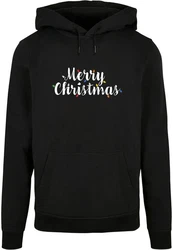 Merchcode Kapuzensweatshirt Merry Christmas Lights Basic Hoody (1-tlg) Schwarz/Silber