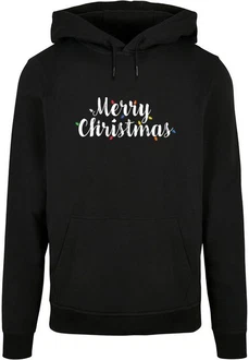 Merchcode Kapuzensweatshirt Merry Christmas Lights Basic Hoody (1-tlg) Schwarz/Silber
