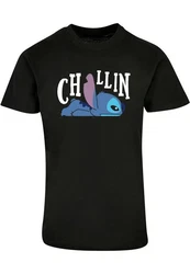 ABSOLUTE CULT Herren Lilo And Stitch Chillin T-Shirt Blau/Creme/Schwarz/Dunkelblau
