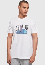 ABSOLUTE CULT Herren Lilo And Stitch Chillin T-Shirt Blau/Creme/Hellblau/Rosa