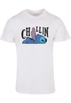 ABSOLUTE CULT Herren Lilo And Stitch Chillin T-Shirt Blau/Creme/Hellblau/Rosa