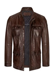 Lederjacke MS-Jose lngere Herren Fieldjacket aus Lammnappa Leder