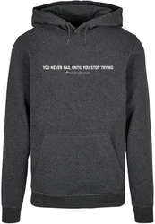 Merchcode Kapuzensweatshirt Herren Never Give Up Basic Hoody (1-tlg) Dunkelgrau/Grau/Hellgrau/Braun