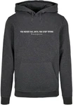 Merchcode Kapuzensweatshirt Herren Never Give Up Basic Hoody (1-tlg) Dunkelgrau/Grau/Hellgrau/Braun