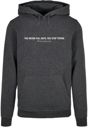 Merchcode Kapuzensweatshirt Herren Never Give Up Basic Hoody (1-tlg) Dunkelgrau/Grau/Hellgrau/Braun
