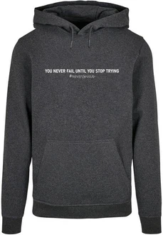 Merchcode Kapuzensweatshirt Herren Never Give Up Basic Hoody (1-tlg) Dunkelgrau/Grau/Hellgrau/Braun