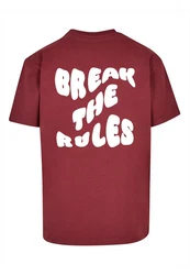 Merchcode T-Shirt Break The Rules Heavy Oversize Tee Dunkelrot/Rot