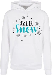 Merchcode Kapuzensweatshirt Let it snow Basic Hoody Weiß/Silber/Schwarz