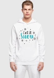 Merchcode Kapuzensweatshirt Let it snow Basic Hoody Weiß/Silber/Schwarz