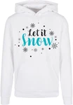 Merchcode Kapuzensweatshirt Let it snow Basic Hoody Weiß/Silber/Schwarz