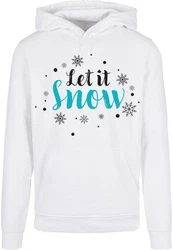 Merchcode Kapuzensweatshirt Let it snow Basic Hoody Weiß/Silber/Schwarz