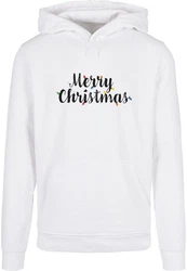 Merchcode Kapuzensweatshirt Merry Christmas Lights Basic Hoody (1-tlg) Weiß/Silber/Dunkelblau/Hellblau