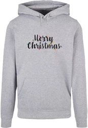 Merchcode Kapuzensweatshirt Merry Christmas Lights Basic Hoody (1-tlg) Grau/Silber