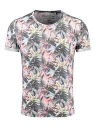 T-Shirt Florida Hawaii Look Palmennmuster MT00403 Rundhals-Auschnitt bedruckt kurzarm slim fit