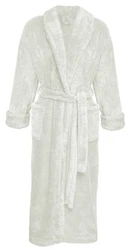 DKaren Herrenbademantel Saunamantel Morgenmantel mit Kapuze Weiß/Creme/Khaki