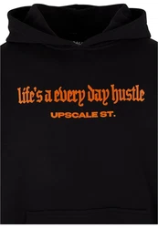 Upscale by Mister Tee Herren Hustle Ultra Heavy Oversize Hoodie Schwarz/Orange