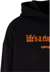 Upscale by Mister Tee Herren Hustle Ultra Heavy Oversize Hoodie Schwarz/Orange
